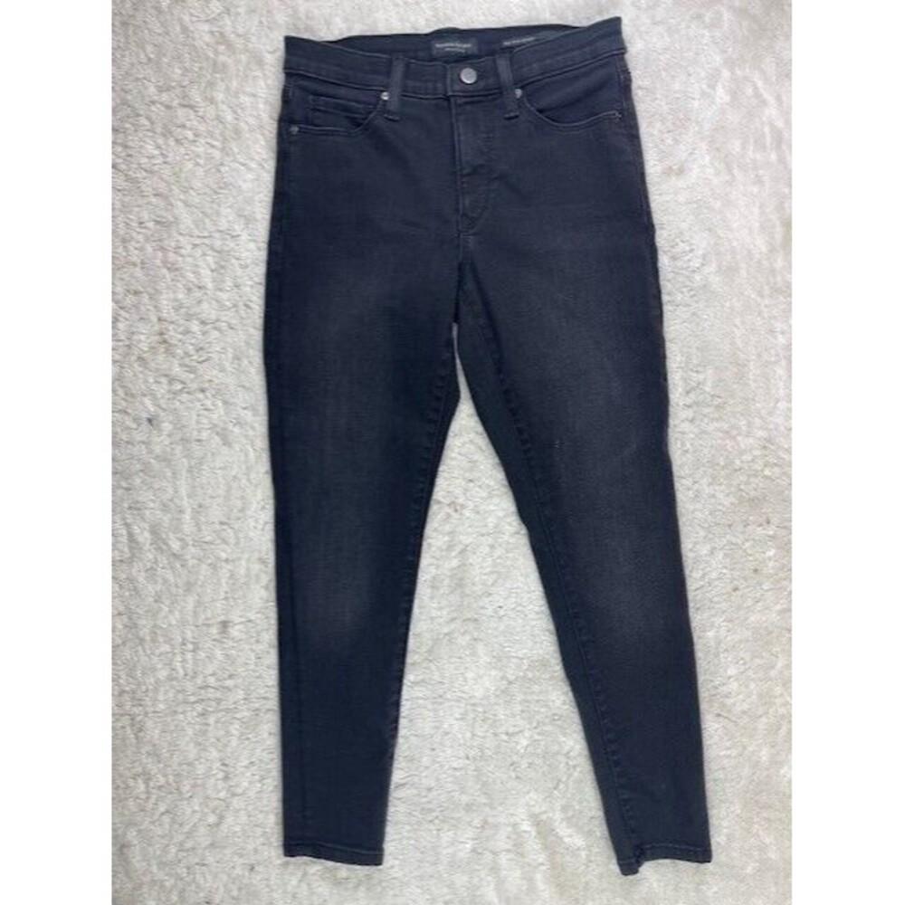Banana Republic Size 27 Petite Womens Jeans Mid Rise Skinny Black Stretch